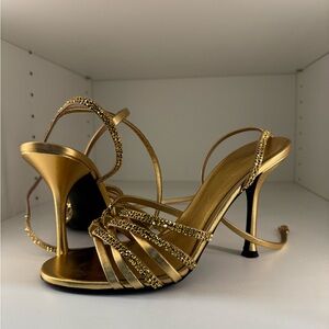 Valentino Gold Embellished Heels